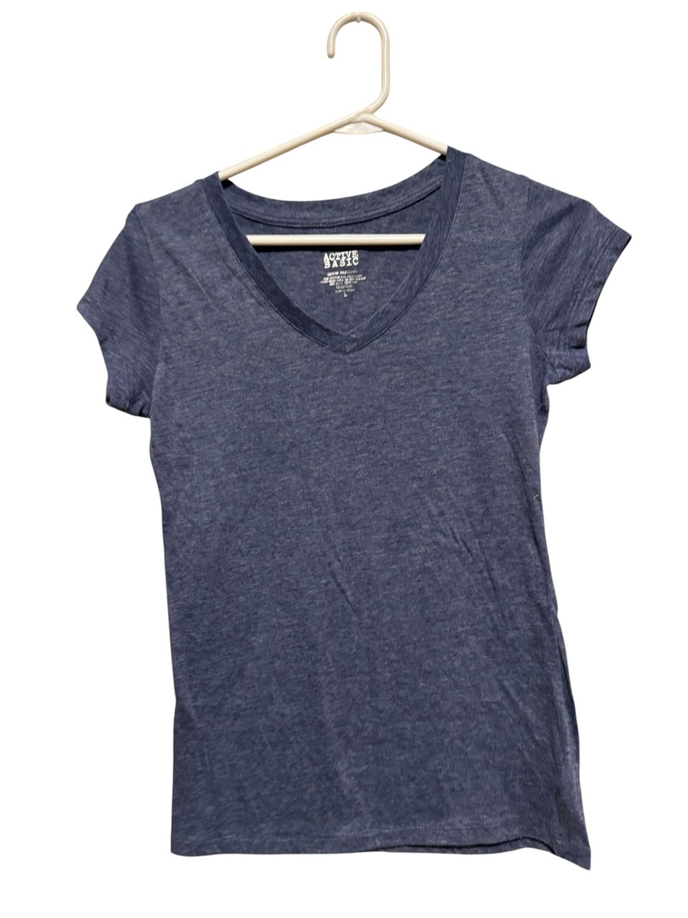 Active Basic Women's Short Sleeve V-Neck Tee in Heather Navy